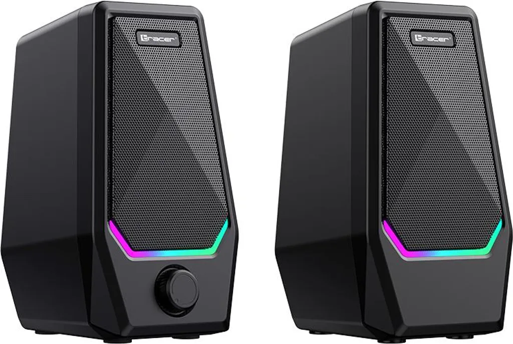 Haut-parleurs 2.0 TRACER Loop 2 RGB avec alimentation USB pour PC Gamer