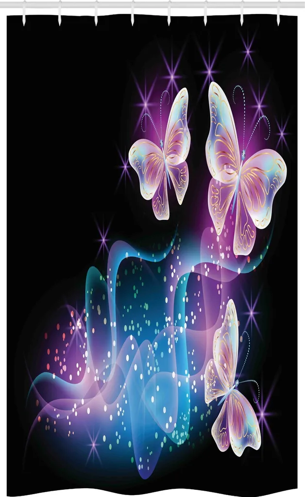 Tenda da Doccia Decorativa ABAKUHAUS 120x180 - Farfalle sull'Oscurità