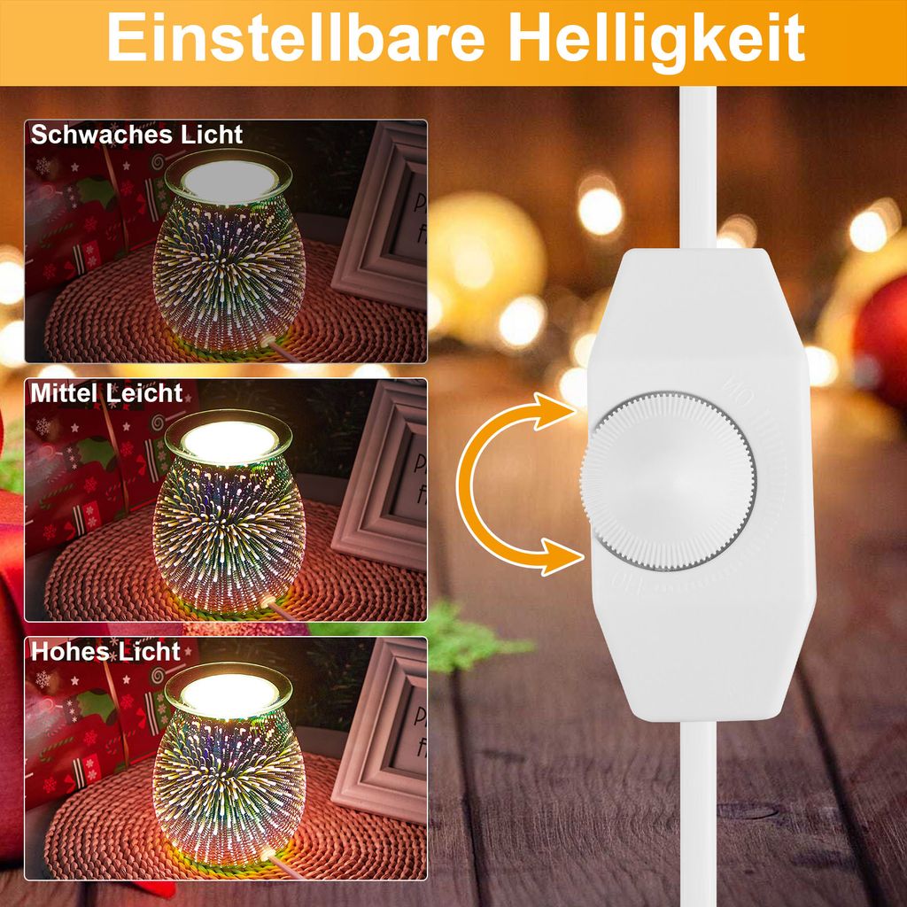 3D aromatherapie lamp, aanraakgevoelige aromalamp, elektrische wassmeltbranders, oliebrander en diffuser voor kantoor thuis slaapkamer woonkamer (3D vlinder