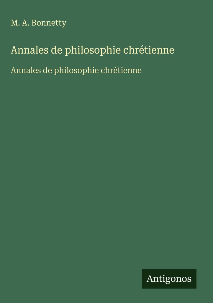 Annales de philosophie chrétienne