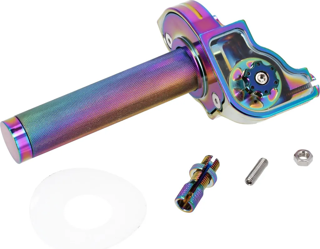 Poignée à torsion haute vitesse CNC arc-en-ciel pour moto de course