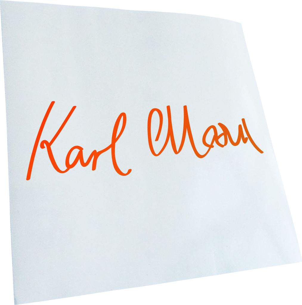 Kiwistar - Autoaufkleber - Karl Marx Unterschrift - Neonorange - 50x15cm - Aufkleber für Auto, Laptop, Fahrrad, LKW, Motorrad Mehrfarbig JDM Decal...