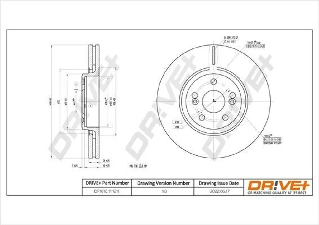 Disque de frein OE 7701207378 pour éliminer vibrations au freinage