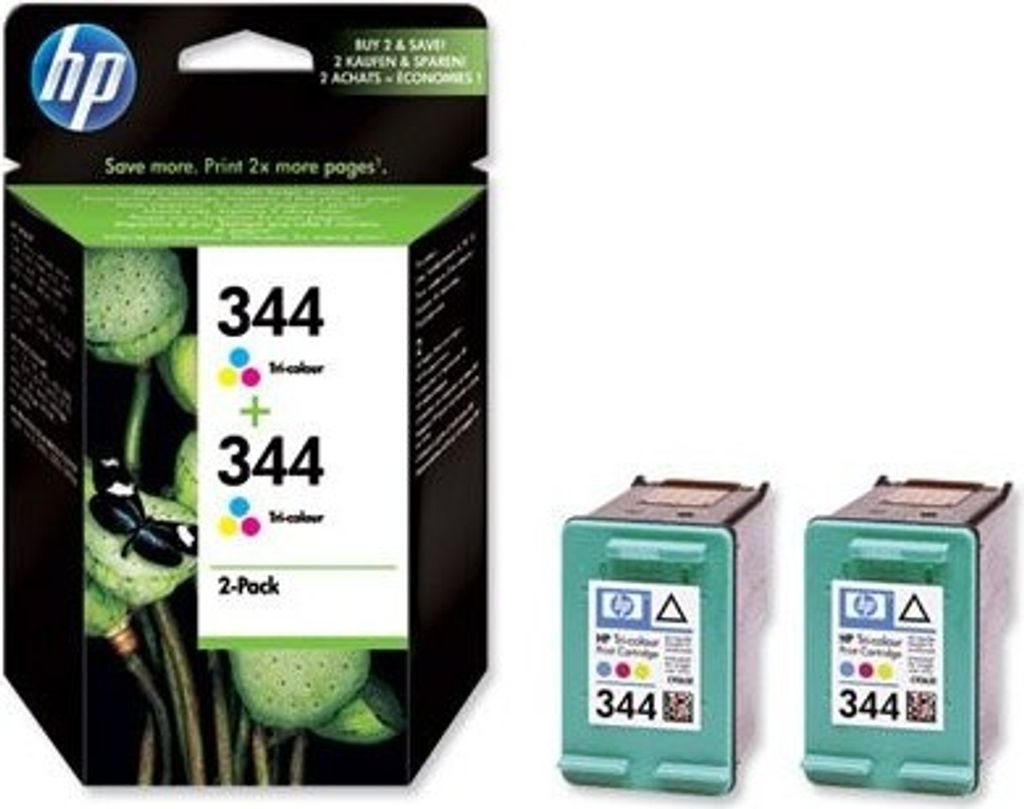 HP Tintenpatrone HP344 Tri-Colour rot blau gelb Doppelpack Produktbild 