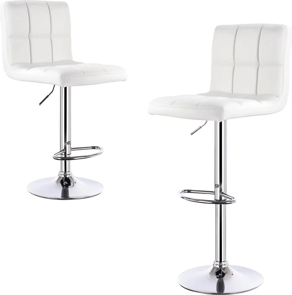 Moderner Barhocker - Tresenhocker - Drehbar - Höhenverstellbar - Mit Rückenlehne - Kunstleder + Metall - Sitzhöhe 60–82 cm - Belastbar 120 kg ...