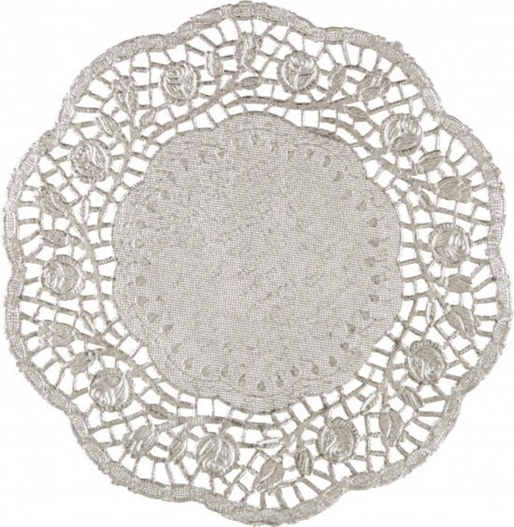 4 Kuchenunstersetzer aus Papier silber