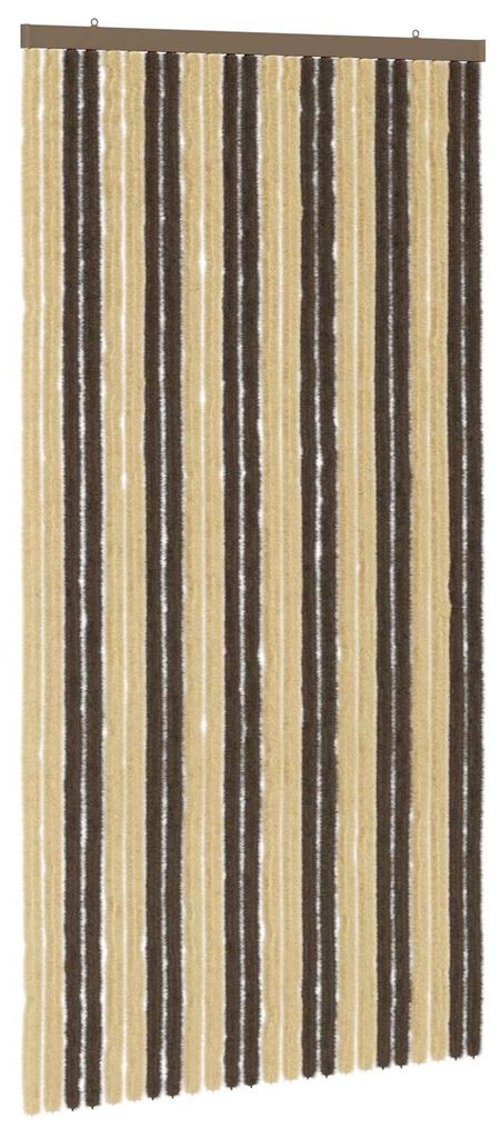 Rideau anti-insectes vidaXL en chenille, marron foncé et Image du produit 