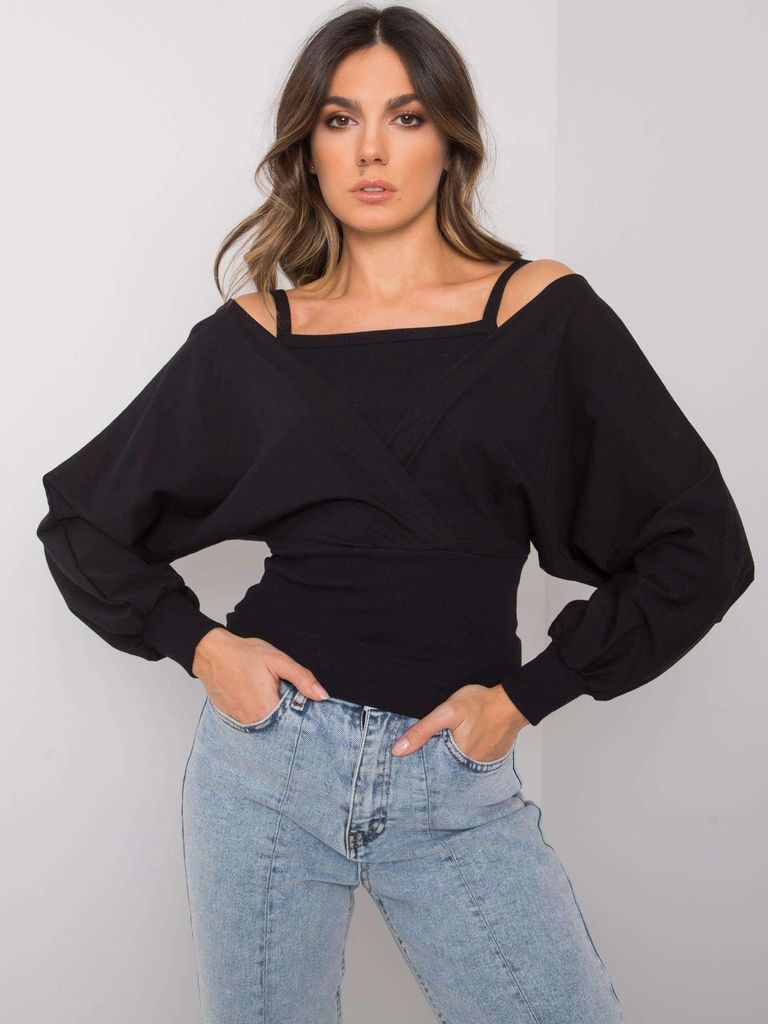 Rue Paris Damenbluse Koina schwarz S