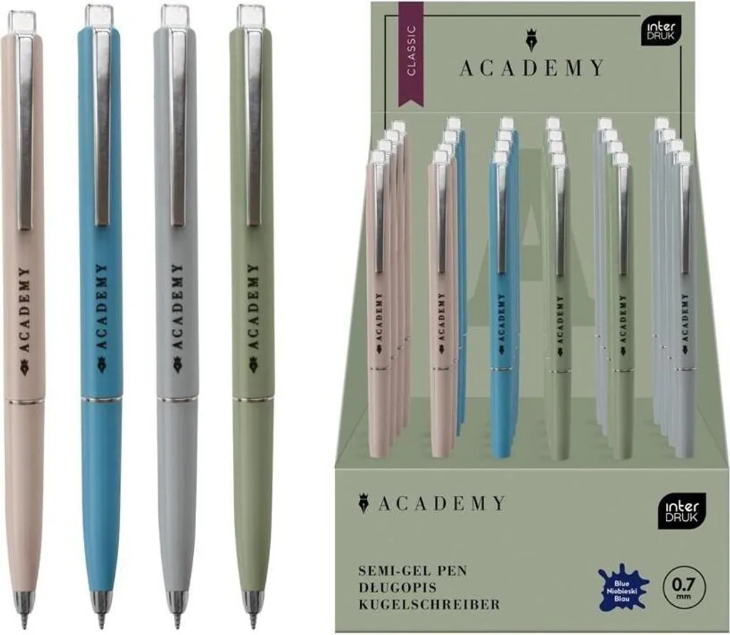 Penne Metallo CLASSIC Academy Blu 24 Pezzi | Offerta Stock Ufficio
