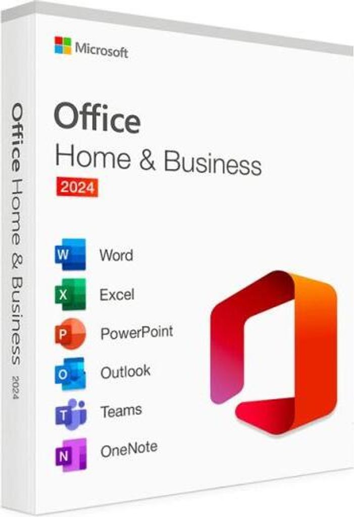Microsoft Office Home & Business 2024, Office-Paket, Voll, 1 Lizenz(en), Code in einer Box, Windows 10, Windows 11, 4096 MB