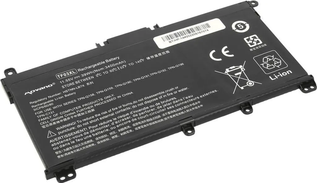 Batterie TF03XL pour HP Pavilion 14-BF 14-BP 15-CD Haute Capacité 41.7Wh - 2