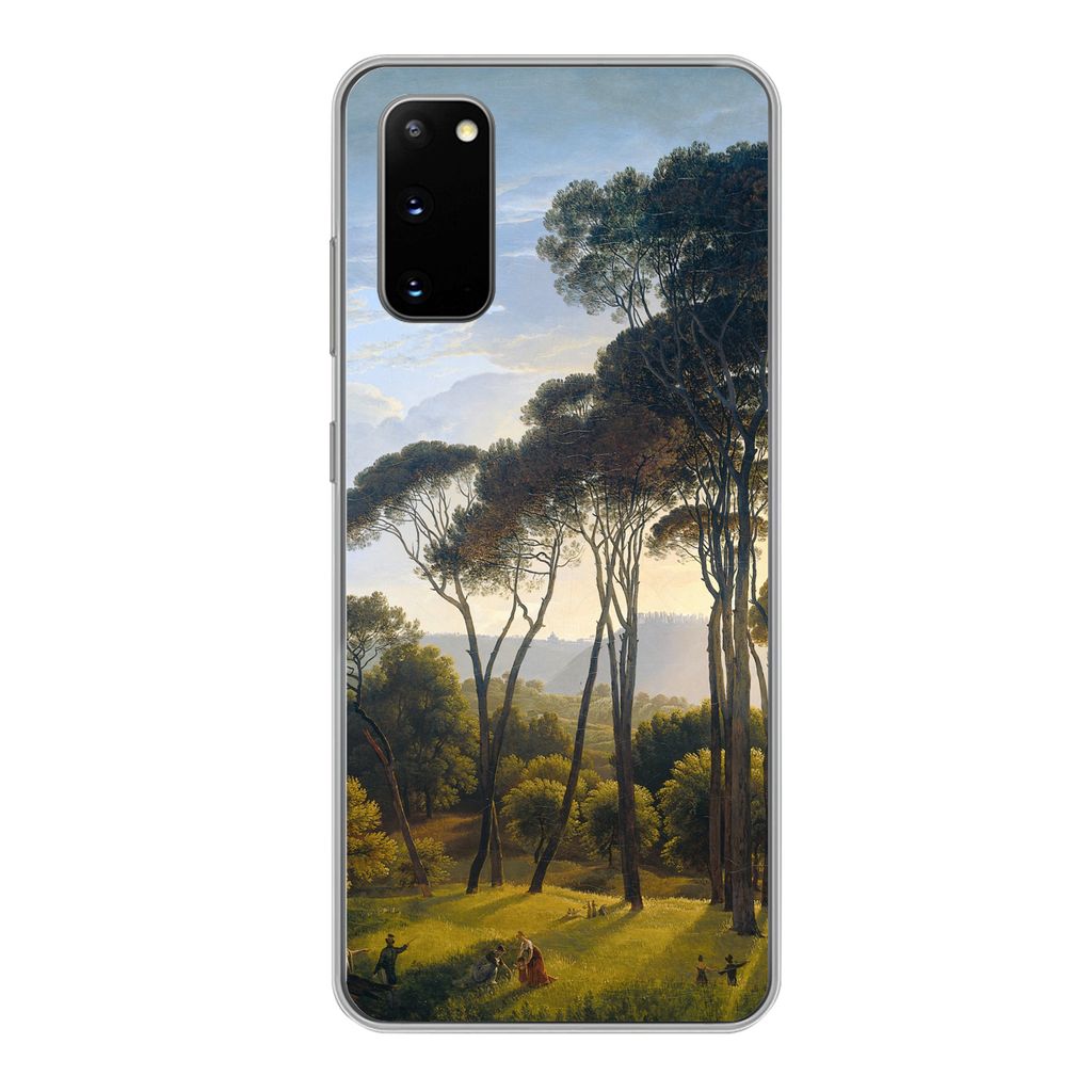 MuchoWow Handyhülle Schutzhülle Hülle für Samsung Galaxy S20 Italienische Landschaft mit Zirbelkiefer - Hendrik Voogd - Kunst Silikon Softcas...