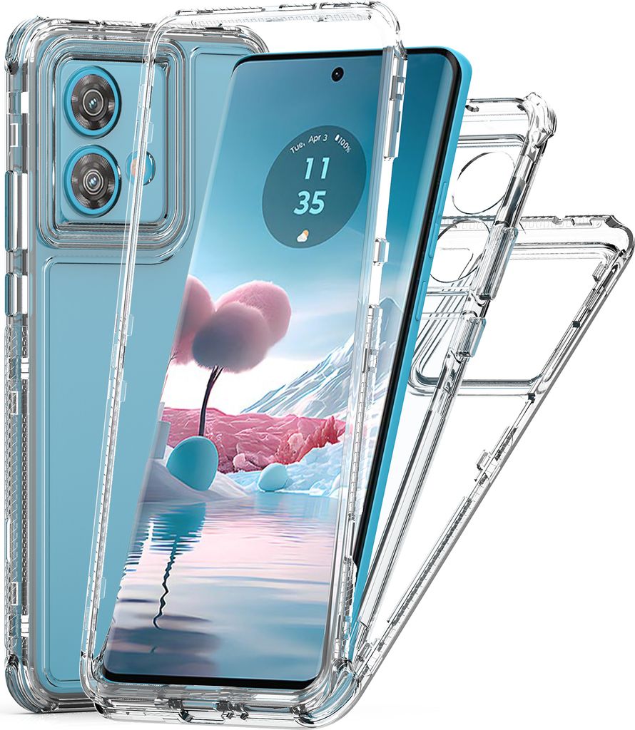 Transparente Handyhülle für Motorola Edge 40 Neo Stoßfeste TPU und PC Hybrid Klar Hülle