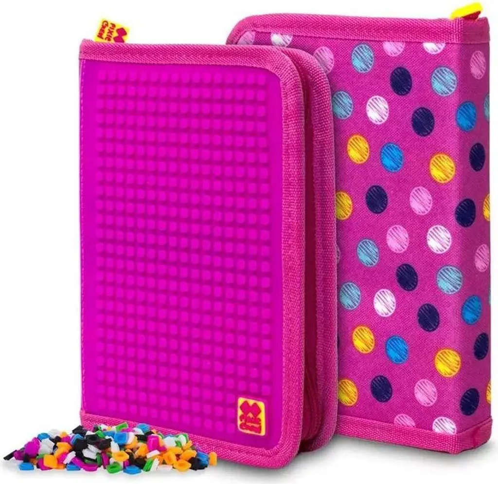 Trousse de rangement scolaire violette avec compartiments et zip robuste