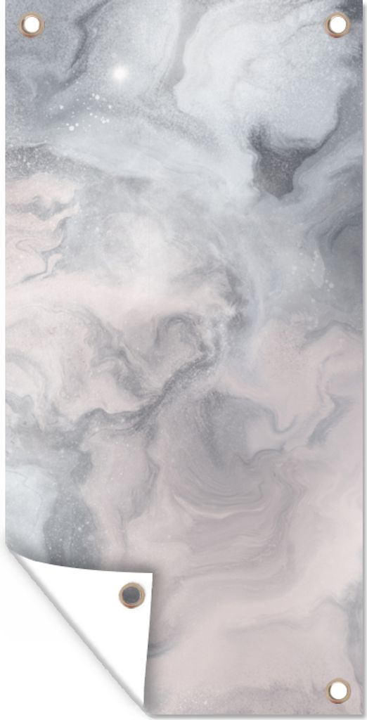 MuchoWow 40x80 cm Outdoor-Poster Gartendeko Sichtschutz Garten Poster für den Garten Wolken - Abstrakt - Malen