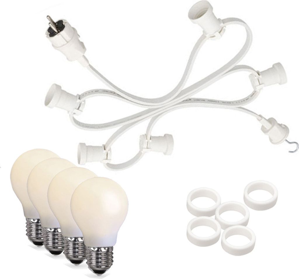 Illu-/Partylichterkette 20m - Außenlichterkette weiß - Germany - 40 opale LED Tropfenlampen