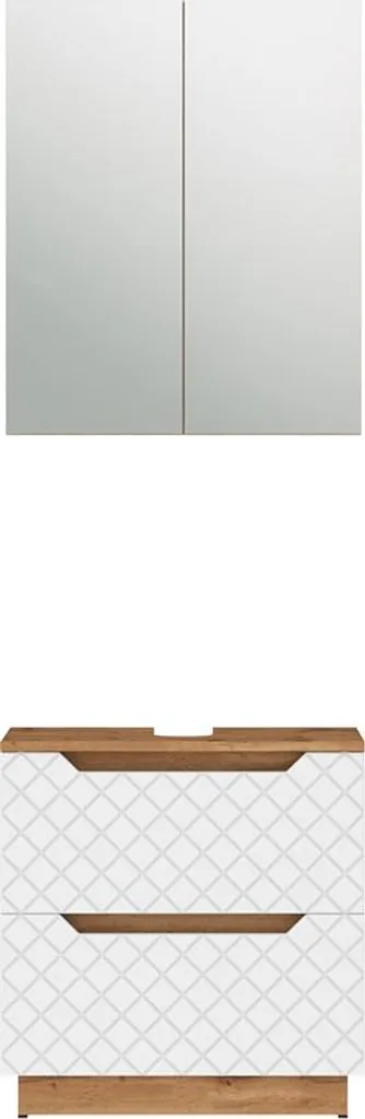 Gagnez de la place avec le meuble bain Vicco Lotta blanc set 2 pièces