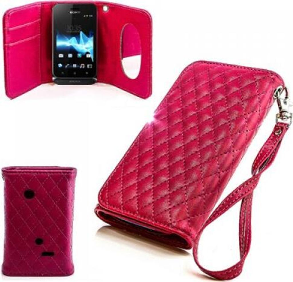 Sony Xperia Tipo (ST21i) Booksytle Handtasche Mirror Pink