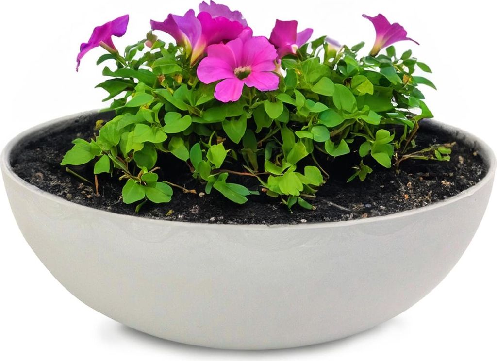 Pflanzschalen für draussen Dekoschalen rund beige grau 25 cm