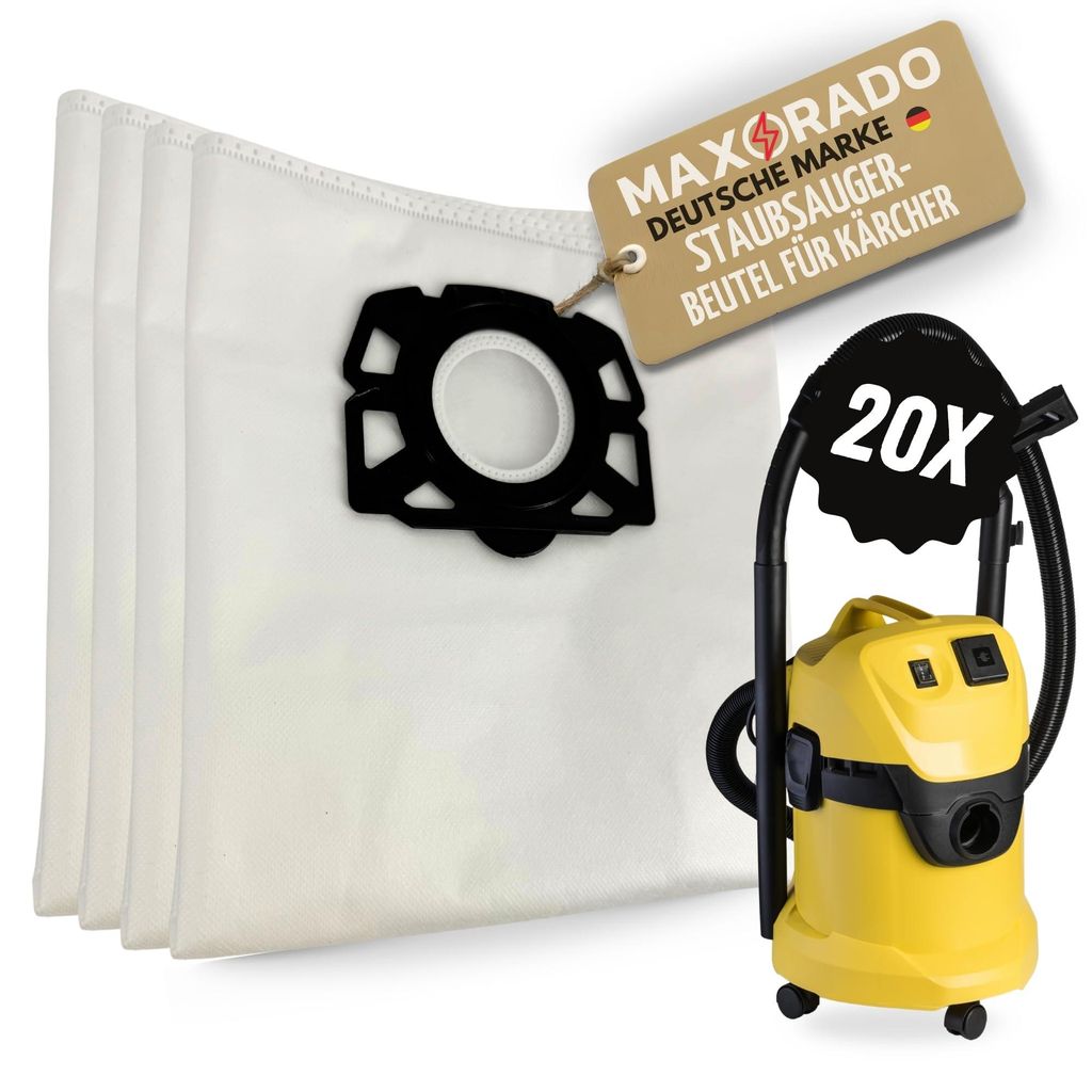 20x Staubsaugerbeutel passend für Kärcher KFI 487 Ersatz Beutel WD4 WD5 WD6 KWD6 KWD5 KNT4 WD 4.200 WD 5.800 2.863-006.0 Nass- und Trockensauger ...