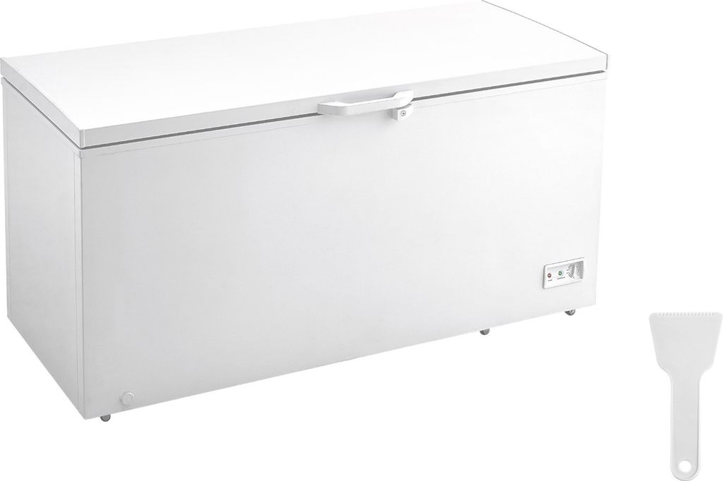 SucceBuy Gefriertruhe - 17,2 cu.ft / 488 L Kapazität, 4 herausnehmbare Körbe, 7-stufige Temperatureinstellung, LED-Licht, 6 Räder, abschließbar...