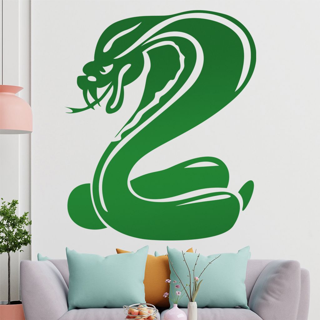 KIWISTAR Kobra Schlange - Aggresiv Gift Biss Wandtattoo in 6 Größen - Wandaufkleber Wall Sticker - Dekoration, Küche, Wohnzimmer, Schlafzimmer, ...