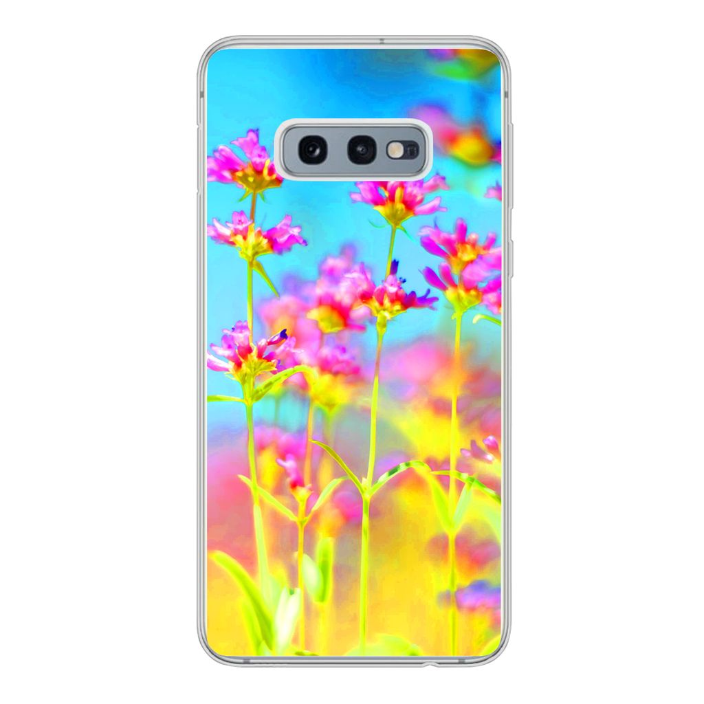MuchoWow Handyhülle Schutzhülle Hülle für Samsung Galaxy S10e Blumen - Kunst - Psychedelisch Silikon Softcase Handy Hülle - Handy