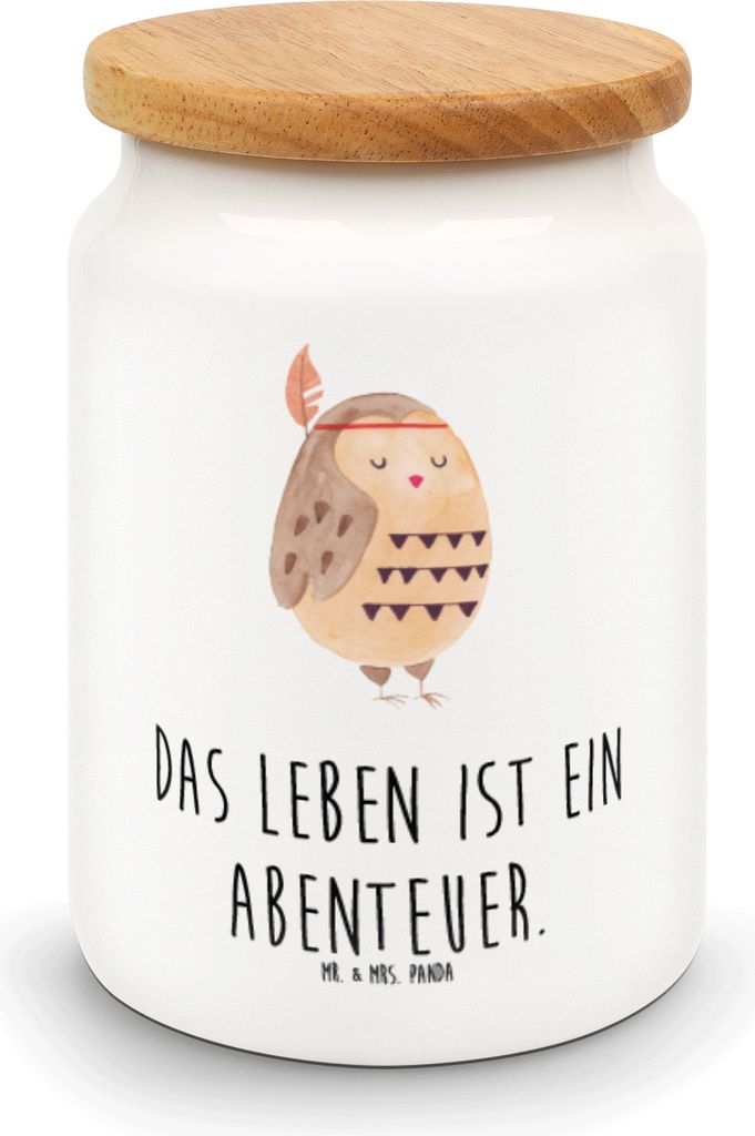 Mr. & Mrs. Panda Teedose Eule Federschmuck - Weiß - Produktbild 