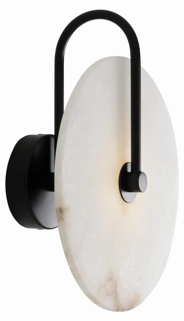 Applique Murale Design en Marbre Noir/Crème - Éclairage LED 3W IP20