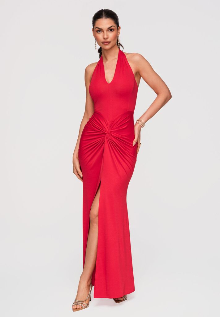 LARICA Maxikleid Abendkleid Figurbetont Elegant LA-OM-DLR342 red S