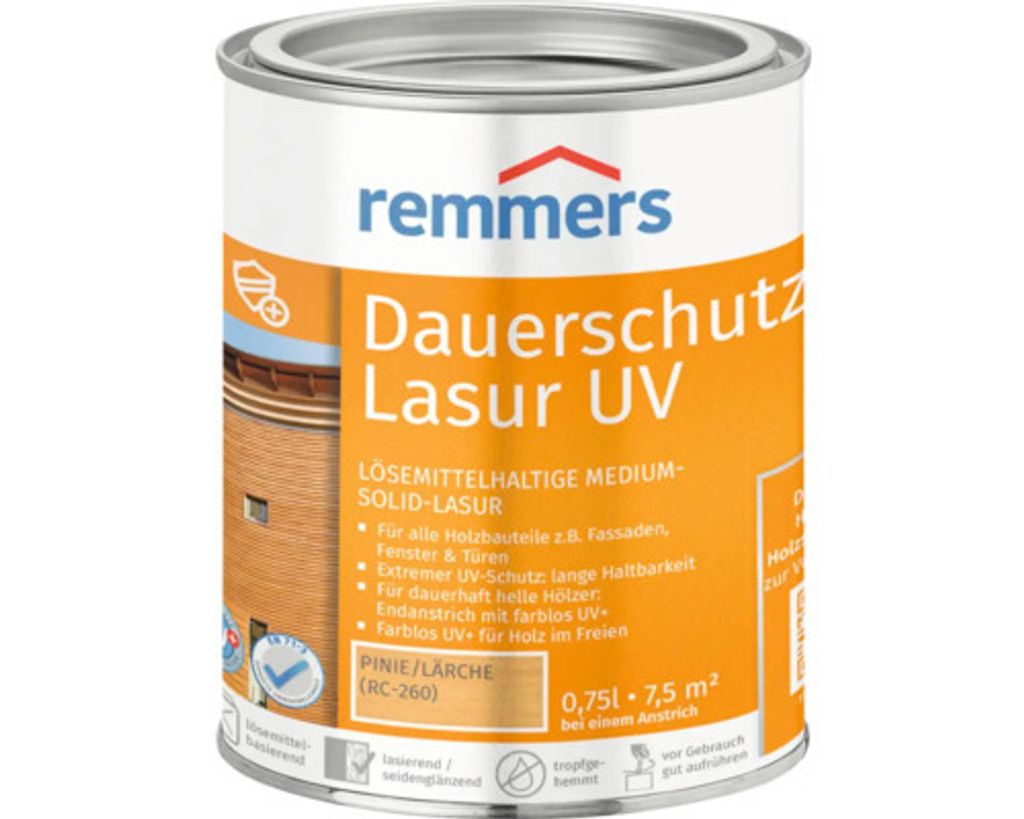 Remmers Dauerschutz-Lasur UV pinie/lärche (RC-260) 0,75 l, Produktbild 