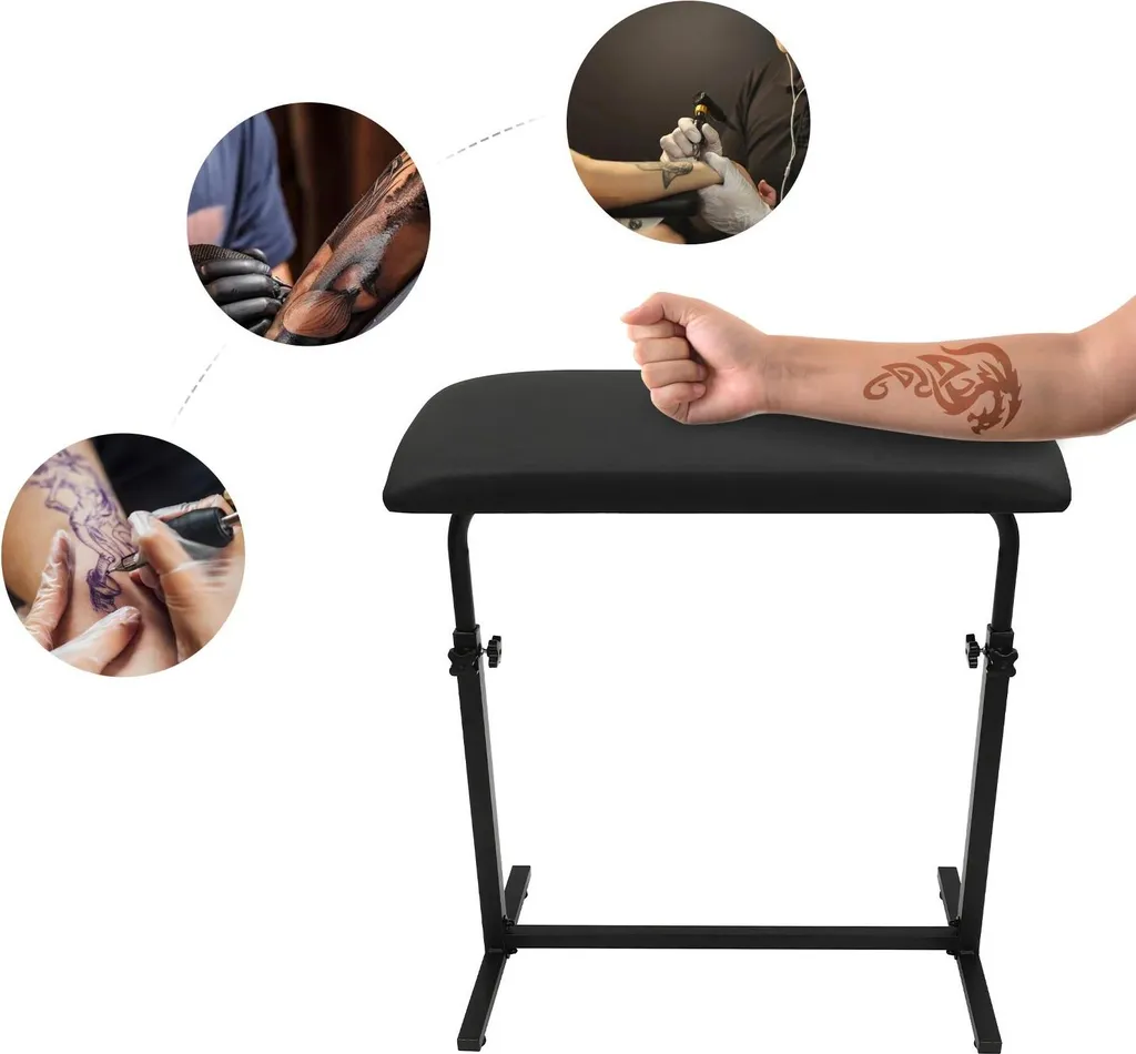 Bracciolo Tatuaggi Professionale XL 73x40cm - Supporto Regolabile 80kg - 8