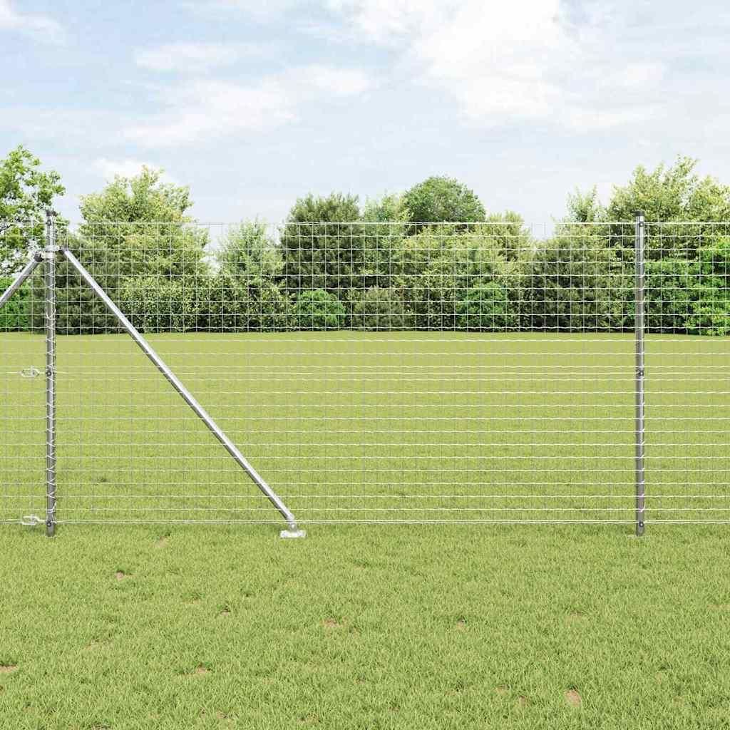"2026 MODERNE"Zaun mit Pfosten - elegantes Design - Gartenzaun/Windschutz fur Garten - Silber 1x10 m Stahl NEU202350 - Metallzäune