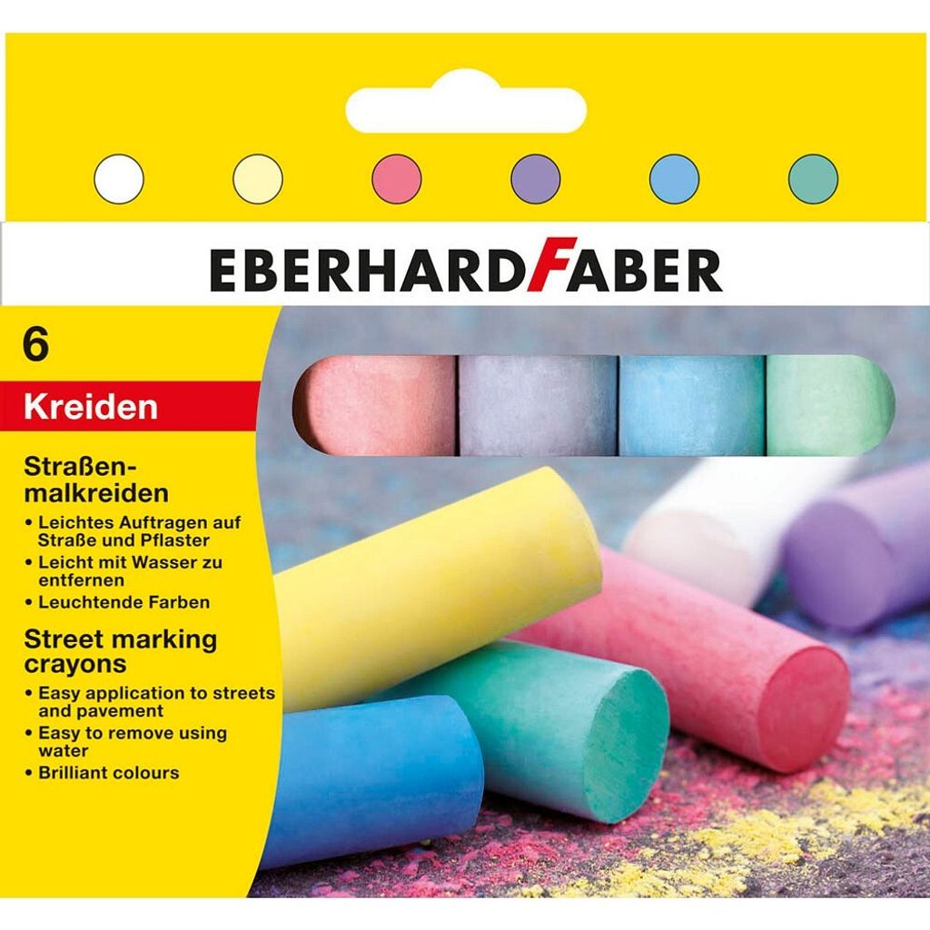 EBERHARD FABER Straßenmalkreide farbsortiert 6 St. Produktbild 