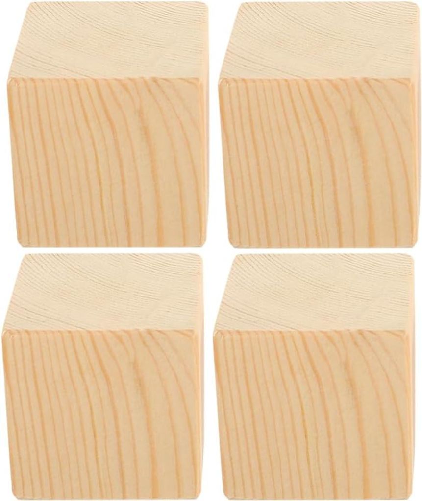 Set mit 4 Holzfüßen, Tragkraft 997,9 kg, robuste Hebeblöcke für Bett, Sofa, Schreibtisch, Tisch, Stuhl