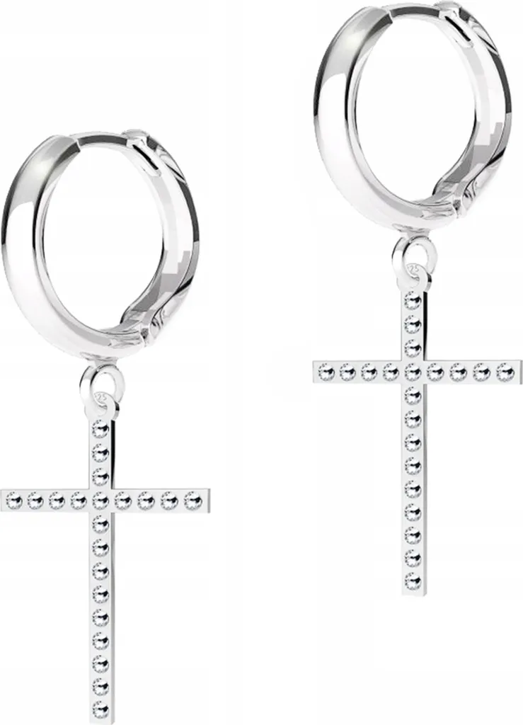 Swarovski S925 Orecchini a Croce Argento Antiallergico