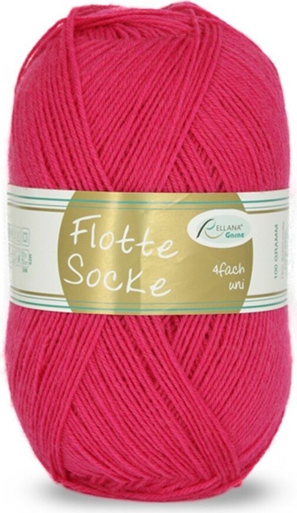 Flotte Socke uni 100 Gr./420m,4-fach Sockenwolle,75% Schurwolle /25% Polyamid 934 pink