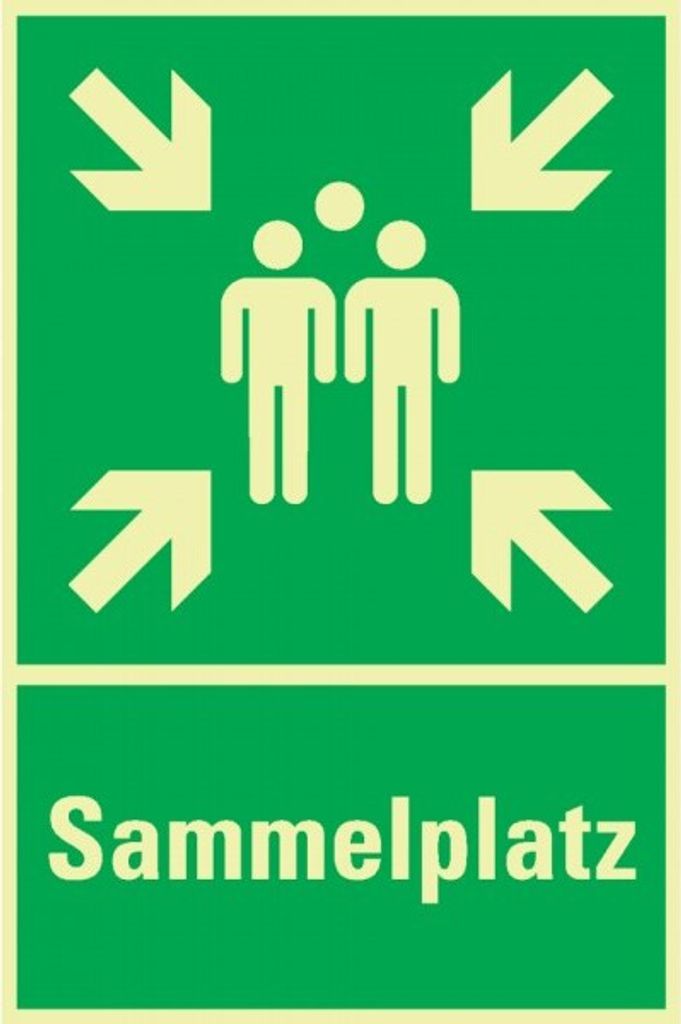 Schild I PERMALIGHT power langnachleuchtend Kombischild Sammelstelle, Sammelp...