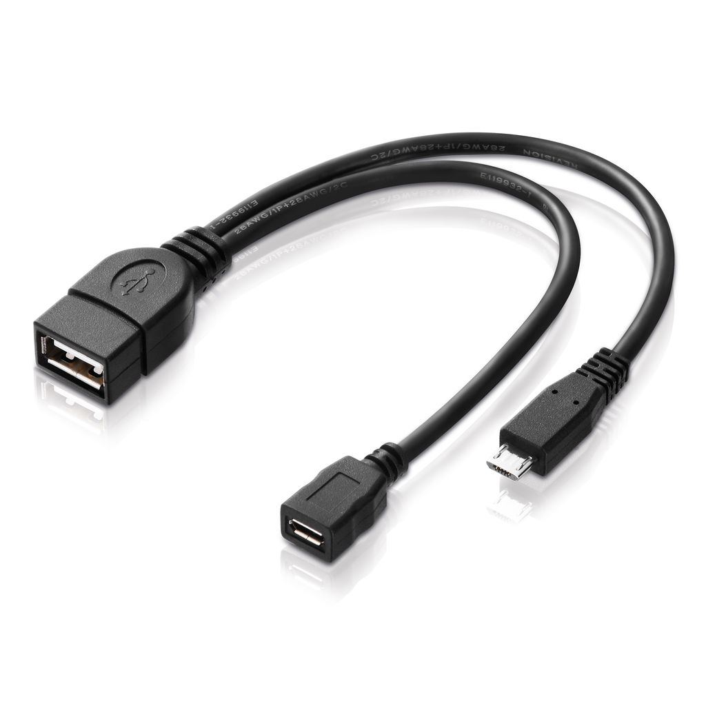USB-C Stecker auf USB A Buchse mit Kabel schwarz 20cm, für USB-C, Ladegeräte