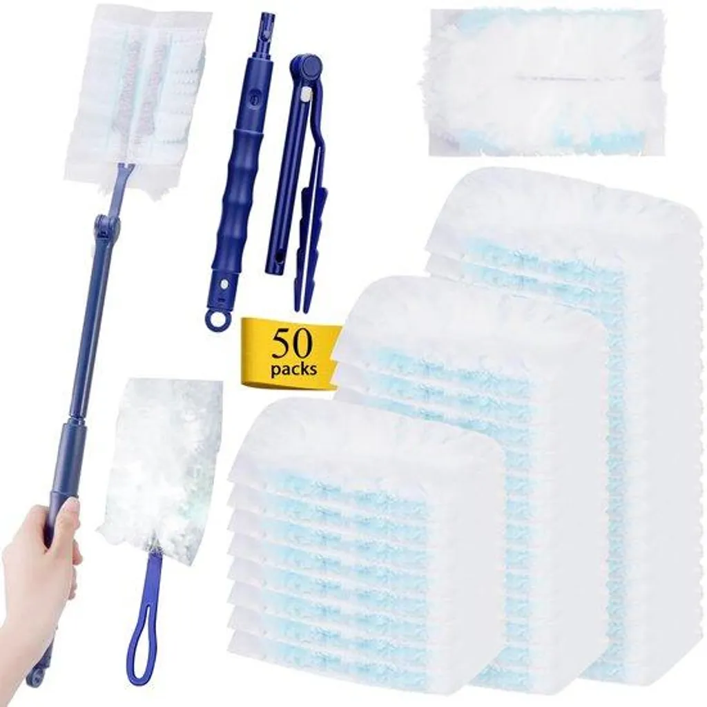 52 Lingettes Aspirateur Jetables pour Swiffer - Chiffons Double Poignée