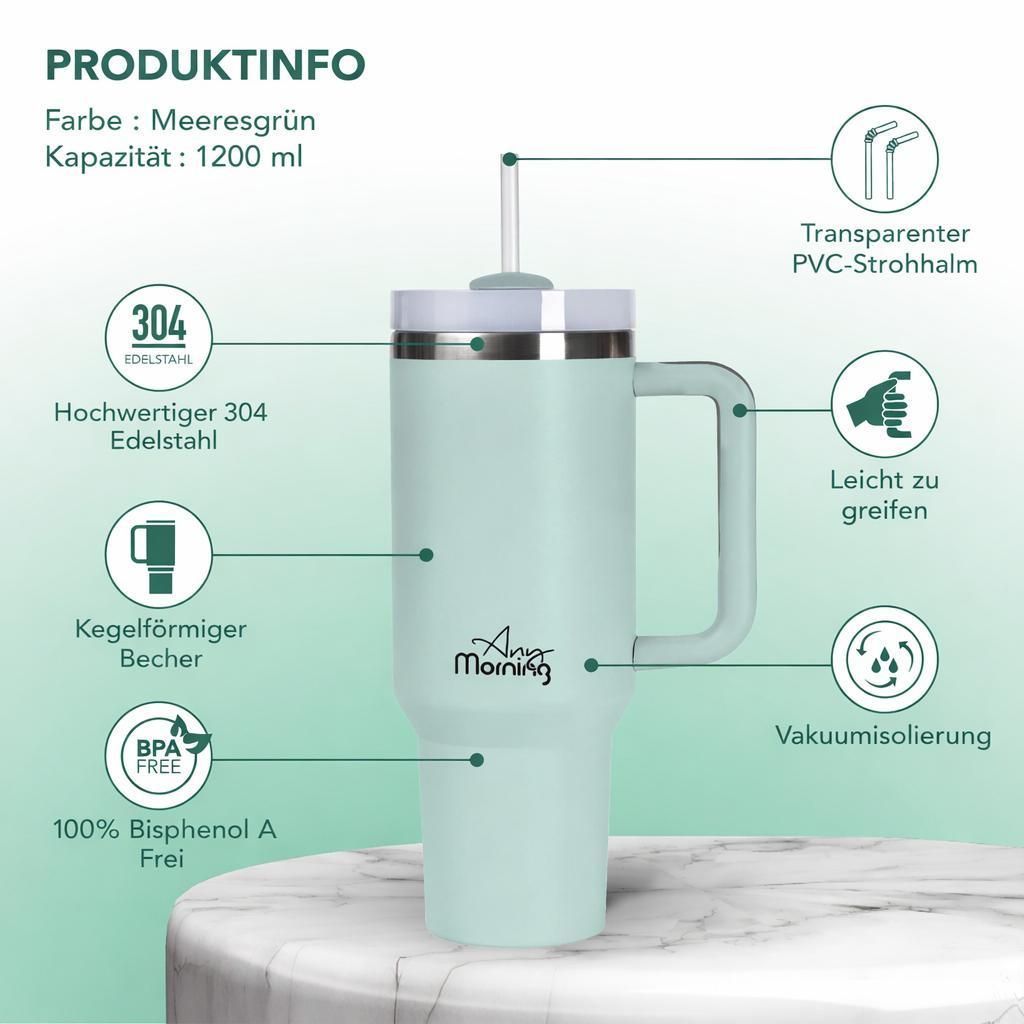 Any Morning Thermobecher 1200 ml (40,58 oz) Seegrün – Produktbild 