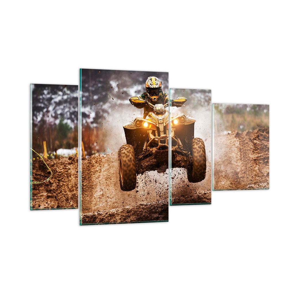 Bilder auf glas - Schlamm Schmutz Dakar Aktion - 120x70cm - Glasbilder - Wandbilder - Kunstdruck - zum Aufhängen bereit - Wanddekoration aus Glas ...
