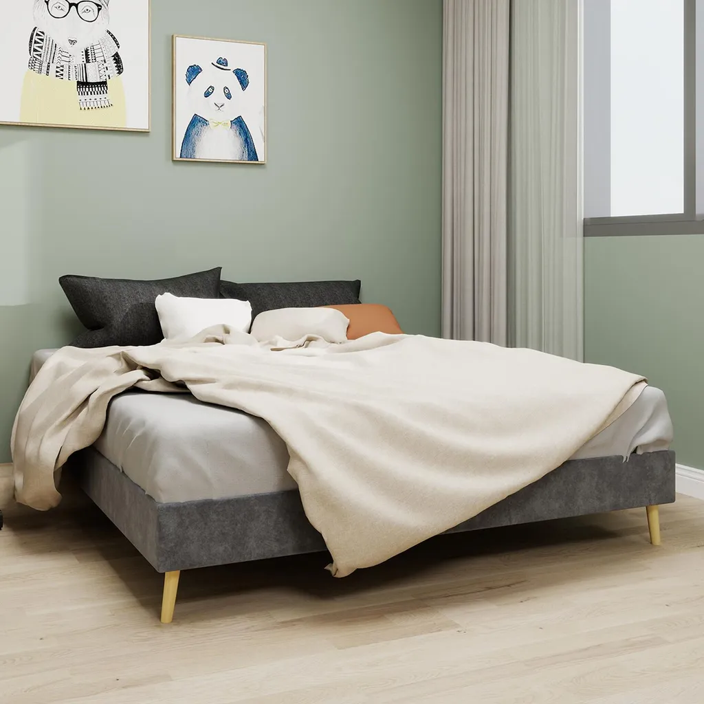 Struttura Letto Sweiko Grigio Velluto 140x200 | Il Riposo che Meriti