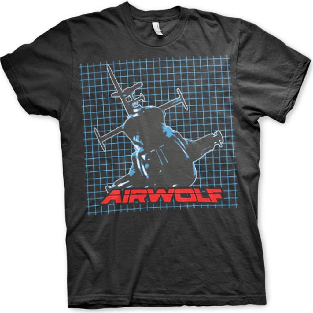 Airwolf T-Shirt - Retro Pattern (schwarz) XXL Produktbild 