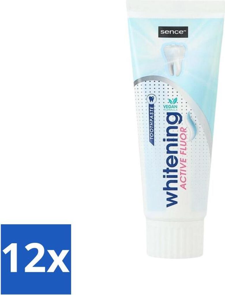 Sence - Whitening - Zahnpasta - Mit Fluor - 75 ml - Vorteilspack - 12 Stücke