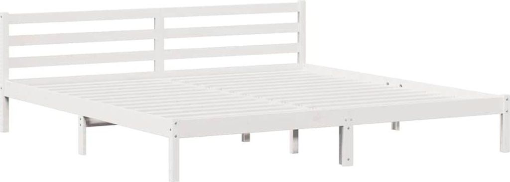 vidaXL Rám postele Biela 225,5 x 185,5 x 69,5 cm Masívne Obrázok produktu 