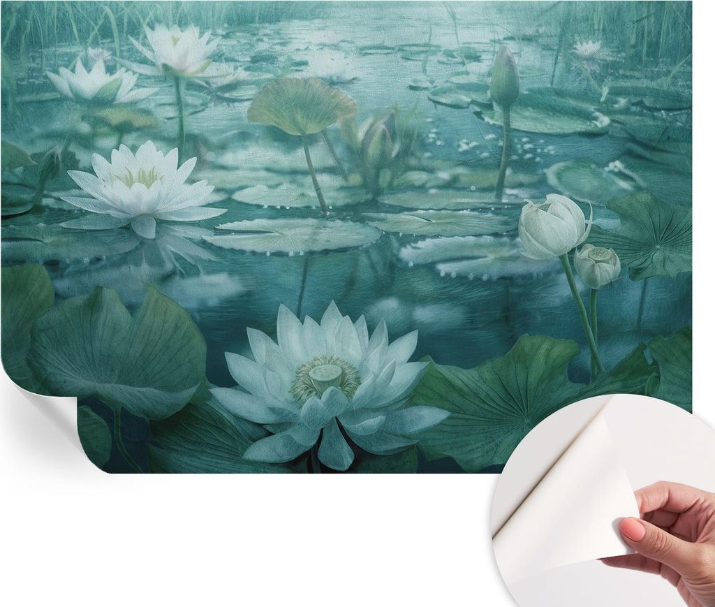 Selbstklebende Wandtapete - Dekorative Tapete für Wohnzimmer - Klebefolie für Wandbilder - Tapetenfolie für Wanddekoration - 152x104 cm - Wasser...