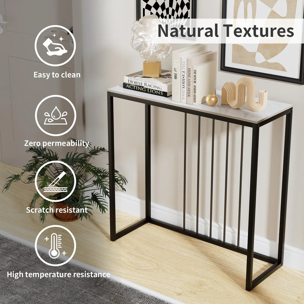 Optimisez votre Entrée avec cette Table Console de 80 cm Design Marbre - 8