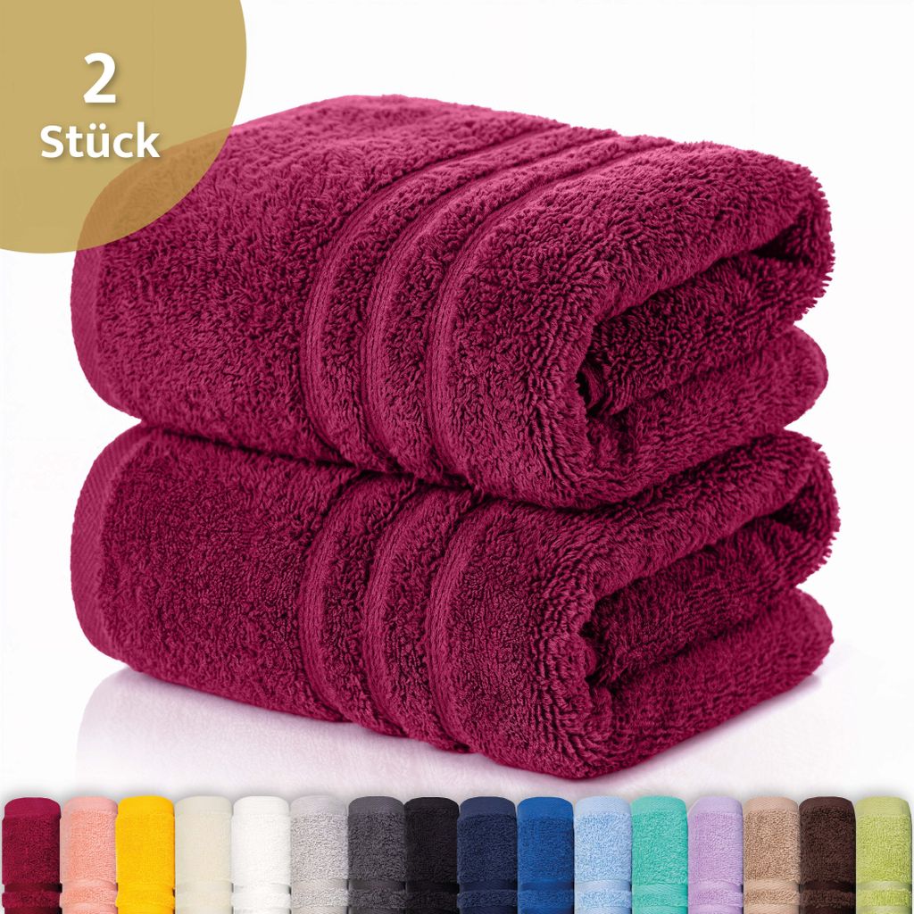 Lavea® 2er Set Duschtuch 70x140 cm, 100% Baumwolle – Produktbild 