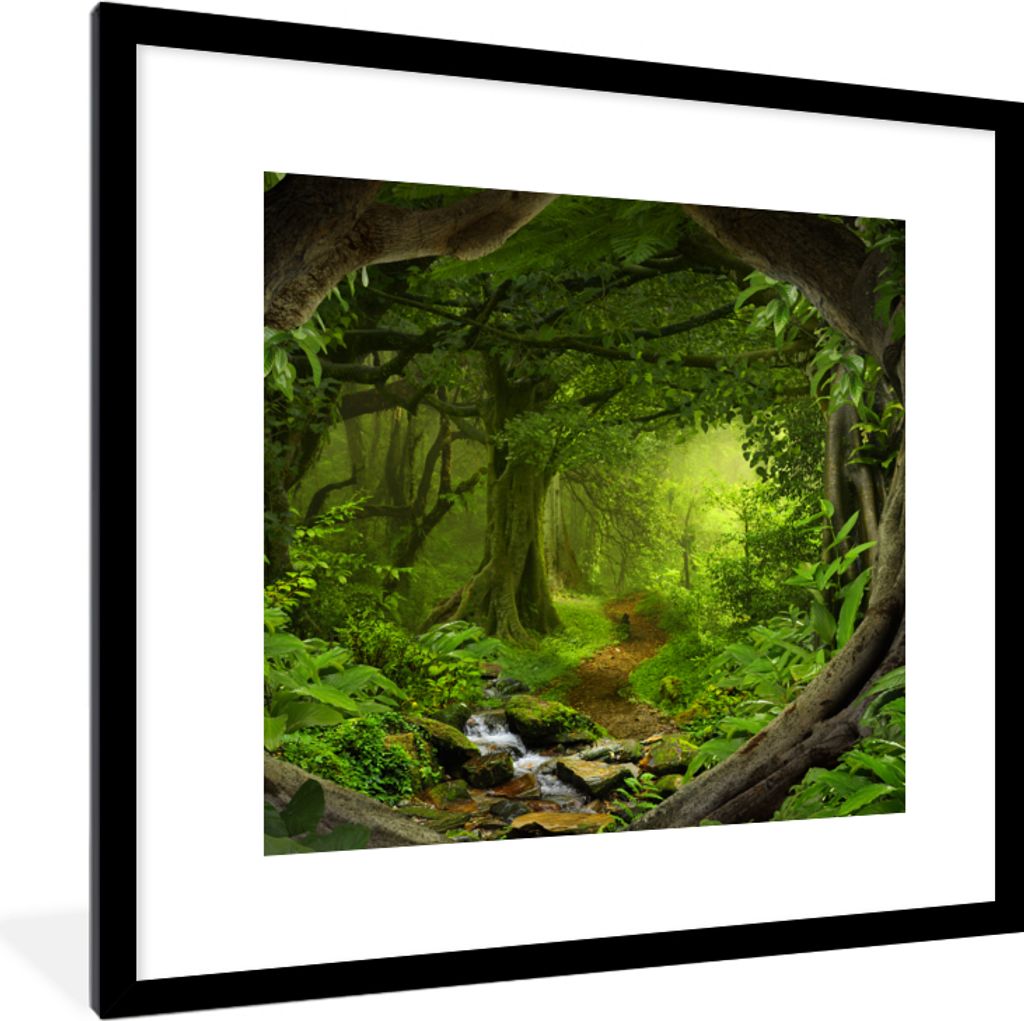 MuchoWow® Gerahmtes Poster Dschungel - Grün - Natur - Produktbild 